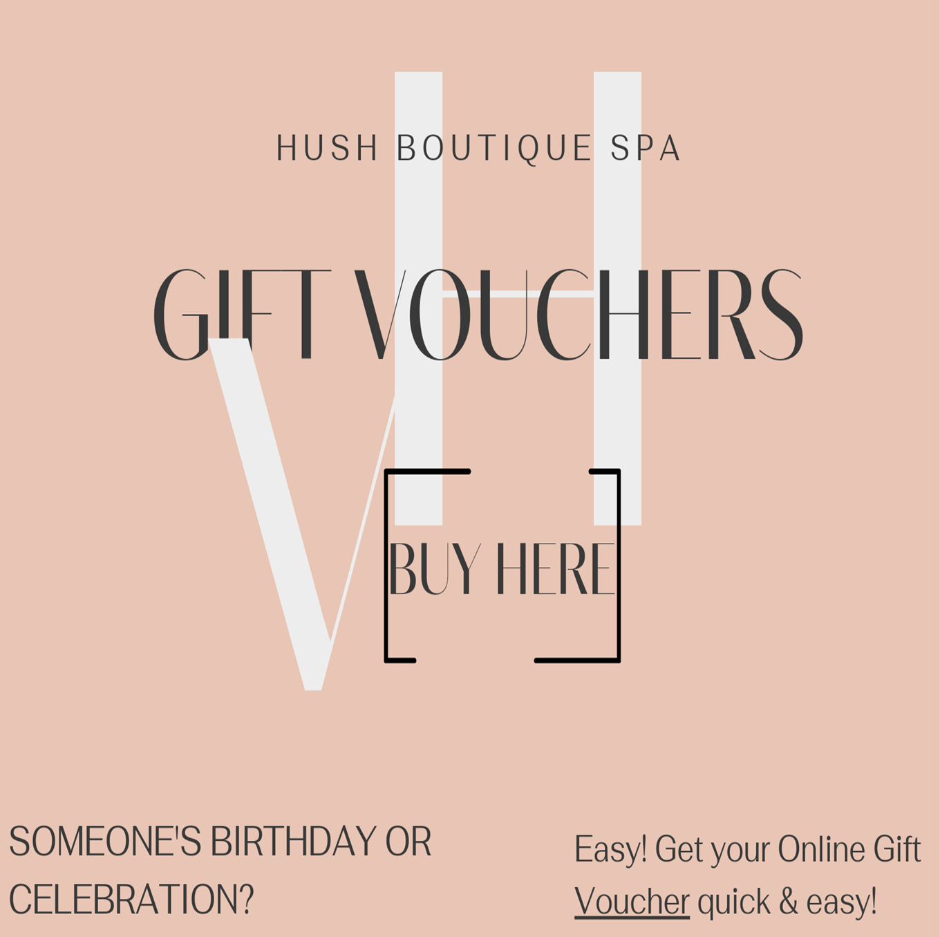 Gift Voucher Gift Certificate at Hush Boutique spa